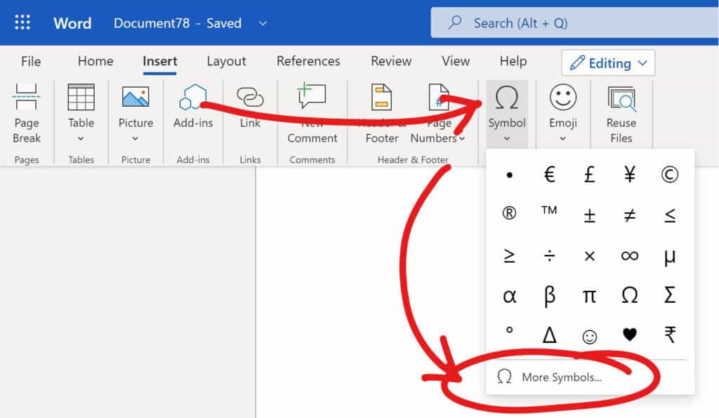 How to Add the Mail/Envelope Symbol in Word