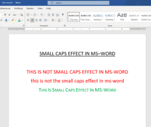 Small Caps Effect In MS-Word: What is it? How To Use It?