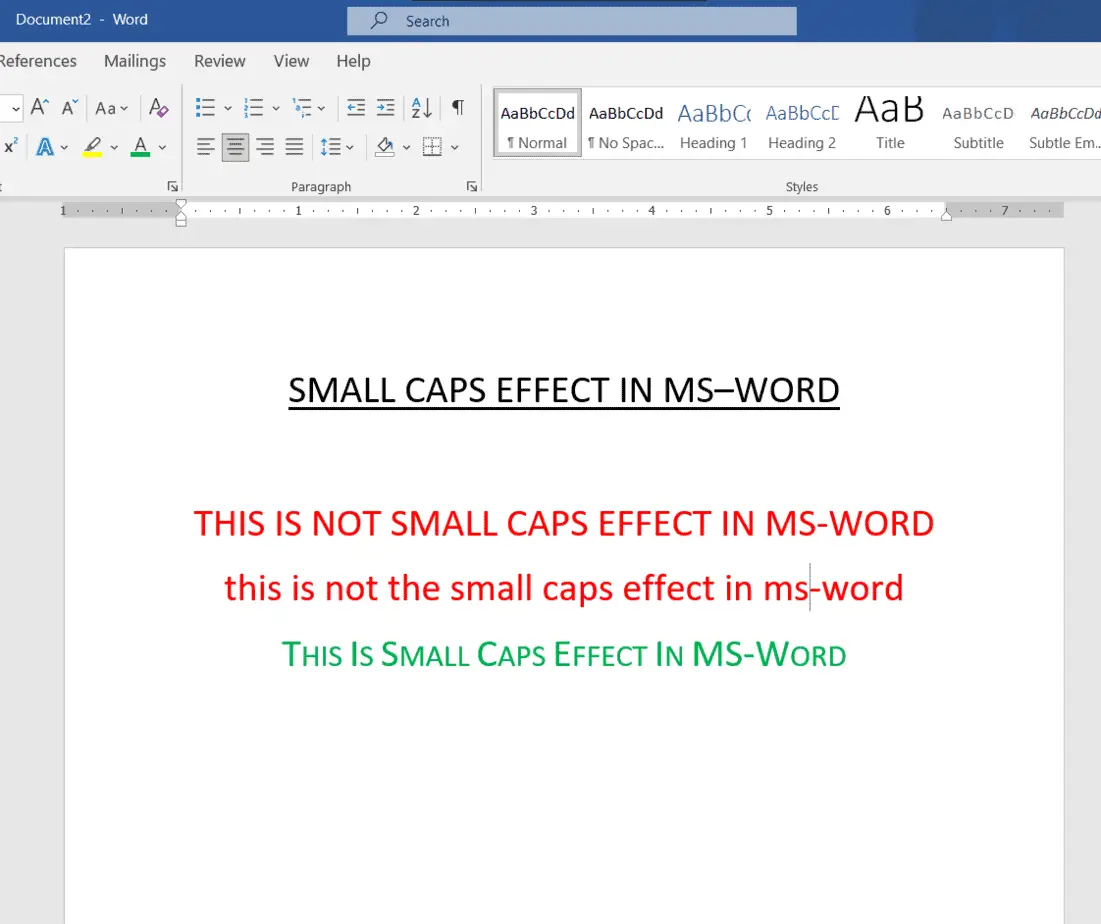 How To Make Big Caps To Small Caps In Word