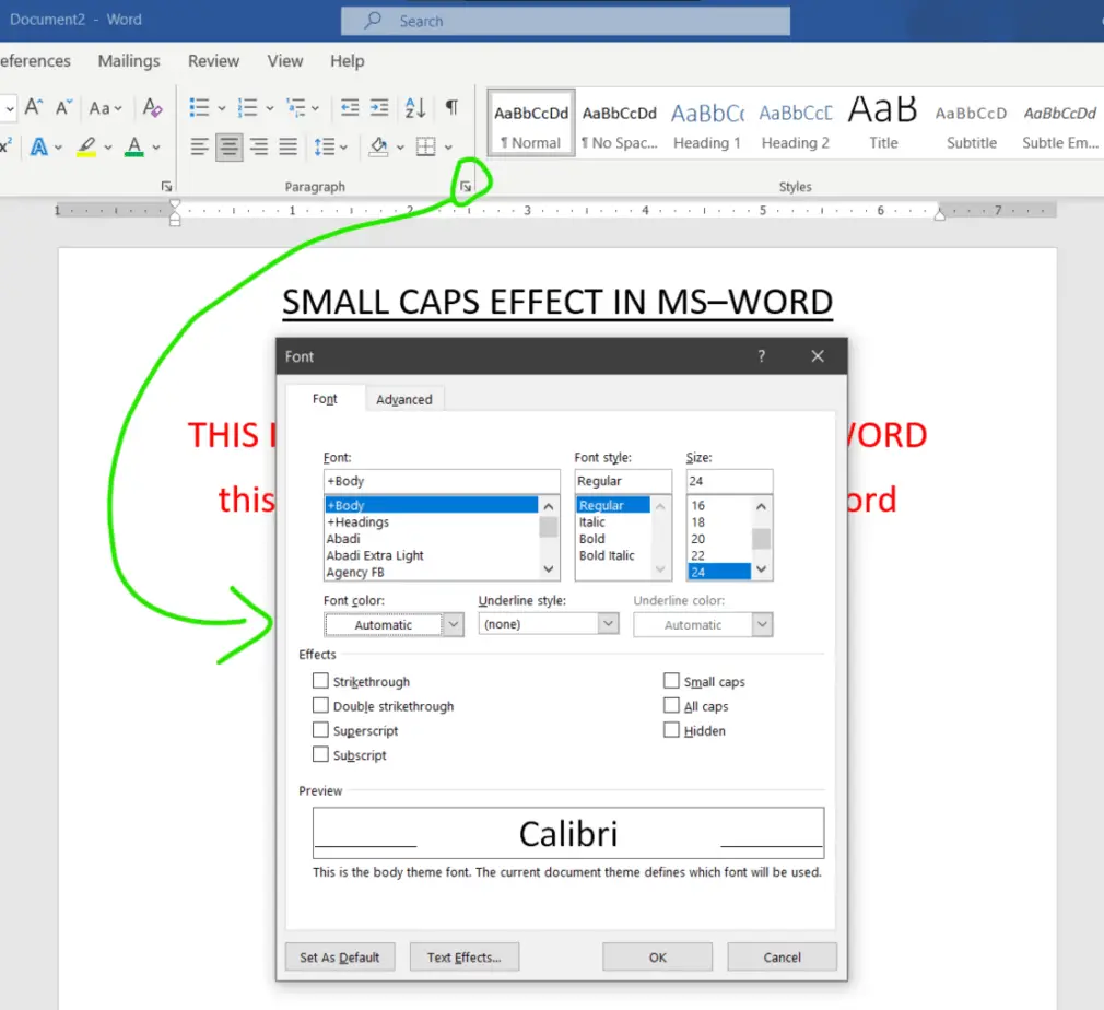 Small Caps Effect In MS-Word: What is it? How To Use It?