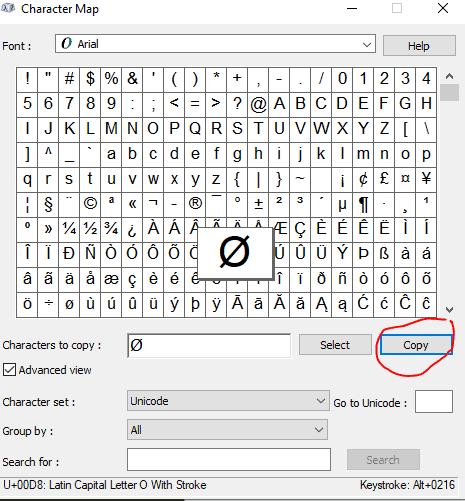 Diameter Symbol In Excel Alt Code