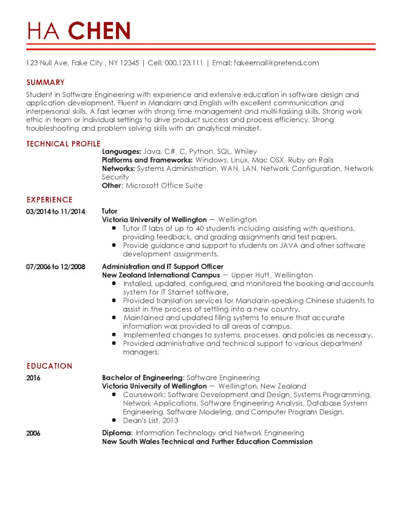 Software Engineer Resume Examples